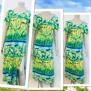 Jams World Dress Side Slit Floral Multi Water Lg